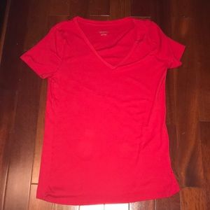 Women’s red v-neck
